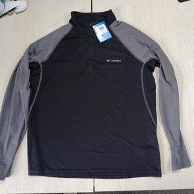 瑕疵Columbia/哥伦比亚 男士春秋插肩袖拼色半拉链可翻领长袖休闲T恤