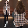 TZF-中长款格子衬衫女装慵懒风春秋季新款宽松韩版百搭上衣服外套 商品缩略图1