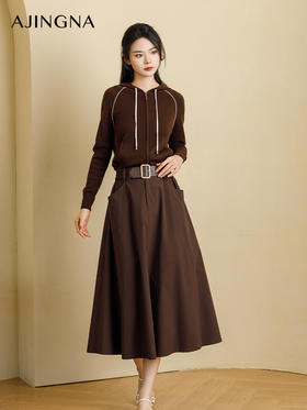 【商场同款】阿菁娜2024秋季新品优雅休闲通勤半裙A29Q113036