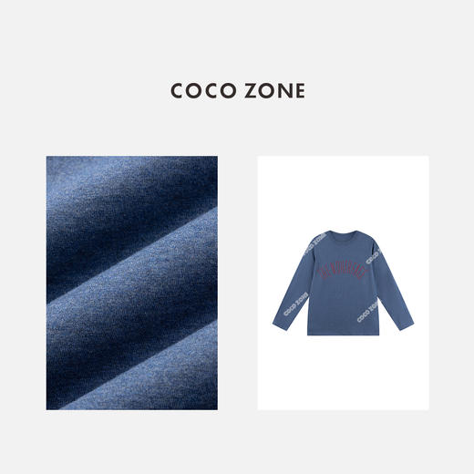 COCO ZONE 100棉设计感字母长袖简约圆领卫衣CC2C1750 商品图2