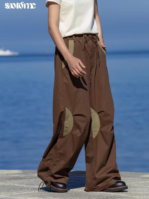 早乙女惠子saotome/STMCK242086/水洗撞色抽褶工装裤 商品图0