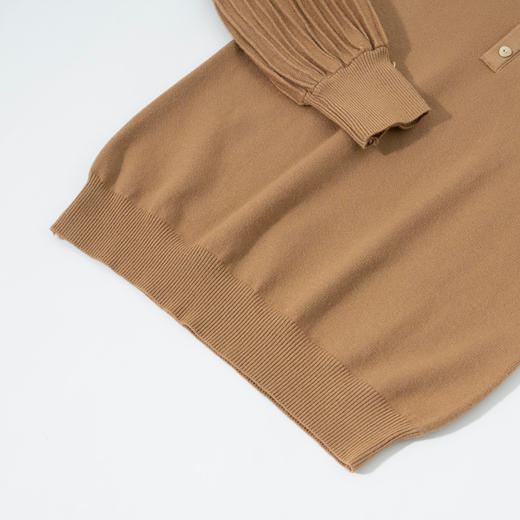 茧墨 法式复古气质灯笼袖半高领毛衣 商品图4