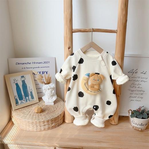 【卡通月亮小熊爬爬服】婴幼儿童装秋冬连体衣百天外出服周岁宝宝衣服 商品图2