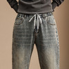 【新款DQ】大依优型大码松紧腰直筒牛仔裤长裤男舒适休闲简约百搭加肥加大男装潮款 商品缩略图3