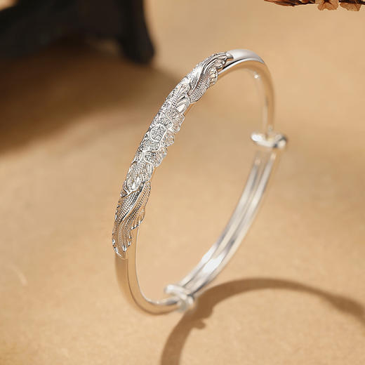 东方美人长安花银手镯 商品图4