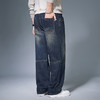 【新款DMH】大依优型大码半松紧腰直筒牛仔裤加肥加大宽松男士胖子300斤显瘦潮流弹力舒适 商品缩略图3