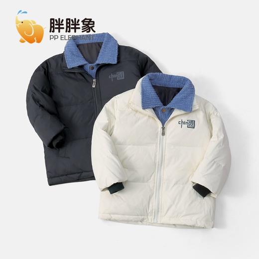 【羽绒零压感 时刻潮流 只选鸭腹大绒朵~】秋冬新款男童女童小孩中小大童装 假两件套立领保暖羽绒服外套 假两件 /设计感 寒冷冬日一件度过-QQ 商品图4