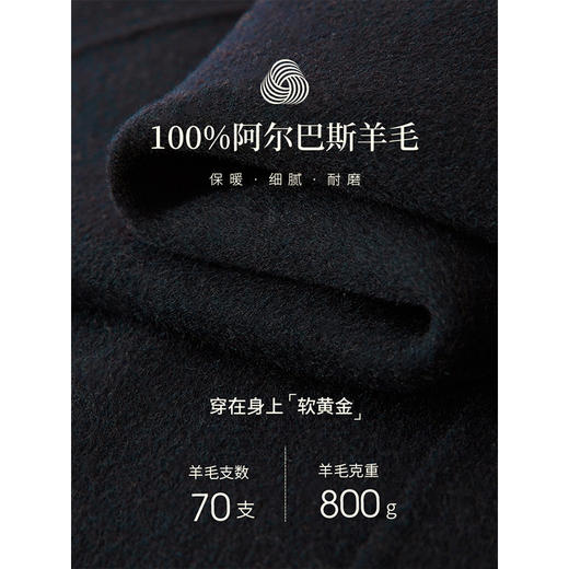 【五折购】熙世界学院风双面呢大衣中长款2025冬季新款红色全羊毛呢子外套 商品图2