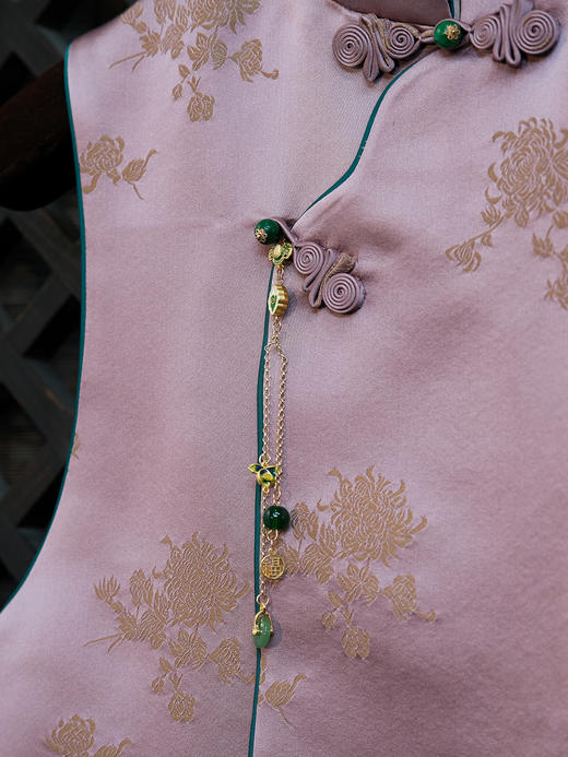 盛唐婧 |中式国风库缎菊花纹马甲 商品图5