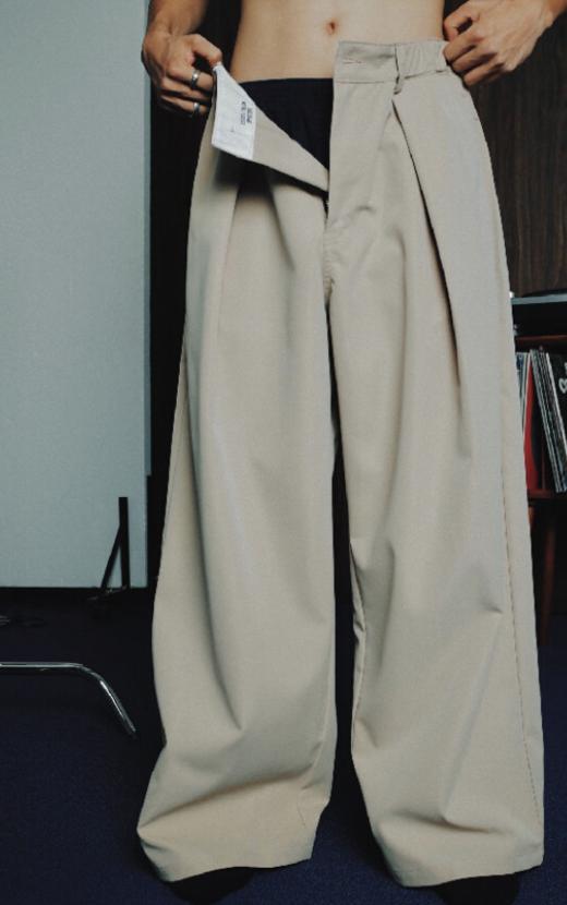 SUPERTOFU(SPTF)/YG-AW24-P131/抗皱垂感 橡筋腰头 阔身长裤 商品图1