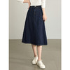 【五折购】熙世界工装风复古牛仔半身裙2025秋季新款高腰遮胯显瘦a字伞裙 商品缩略图0