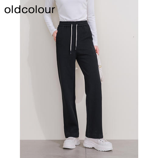 oldcolour欧珂2023冬季新款休闲高腰修身长裤女P410708A1 商品图0