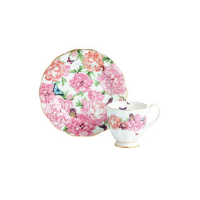 Royal Albert 米兰达可儿 马克杯2件套装 骨瓷茶杯三件套欧式咖啡杯碟