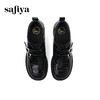Safiya/索菲娅2024复古英伦风增高厚底漆皮圆头百搭JK小皮鞋 SF43112081 商品缩略图4