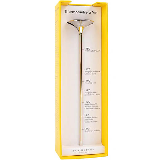 法国进口L'Atelier du Vin不锈钢温度计红酒葡萄酒品酒测温计家用 商品图4