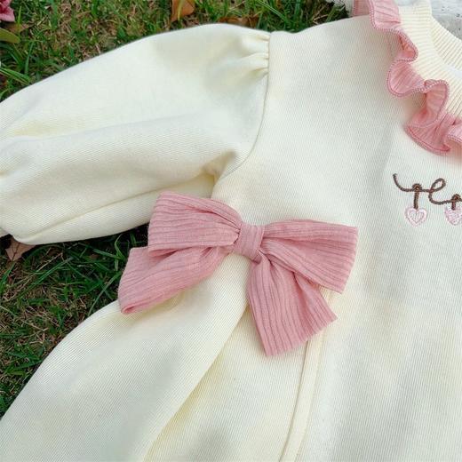 【花边蝴蝶结宝宝公主裙】2024新款甜美可爱小童裙子洋气女孩连衣裙 商品图3