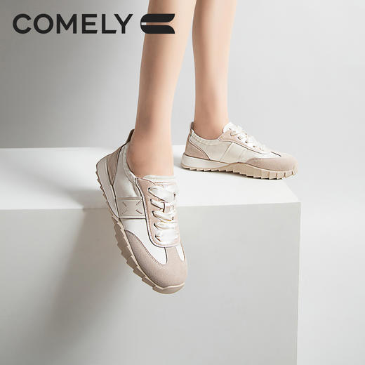 康莉KKF2K560拼款银色阿甘鞋秋透气百搭复古平底运动休闲德训鞋 商品图1