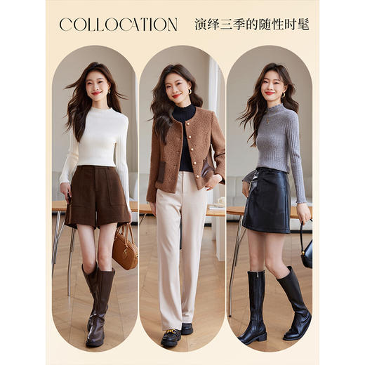 【年终特卖】熙世界2025年新款安迪绒软糯打底毛衣秋冬内搭显瘦半高领针织衫 商品图4