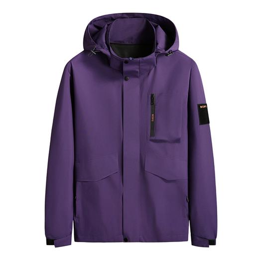 【可拆卸帽】【新款DSS】大依优型大码男装连帽夹克加肥加大休闲夹克胖子宽松防风外套上衣 商品图2