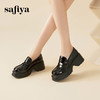 Safiya/索菲娅2024秋潮流厚底粗跟方头复古英伦JK小皮鞋乐福鞋 SF43112154 商品缩略图1