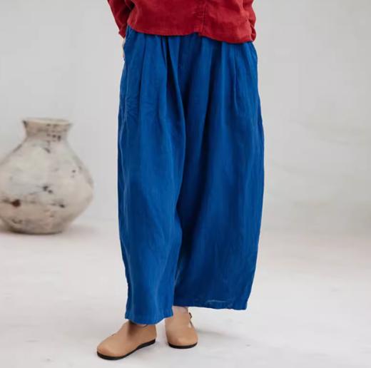 绽放223+216朵/文艺减龄休闲百搭萝卜裤亚麻裤子女棉麻宽松阔腿九分裤 商品图6