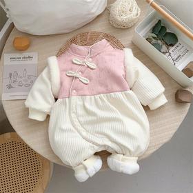 【中国风秋冬婴儿拜年服】满月婴儿服女宝哈衣夹棉连体服