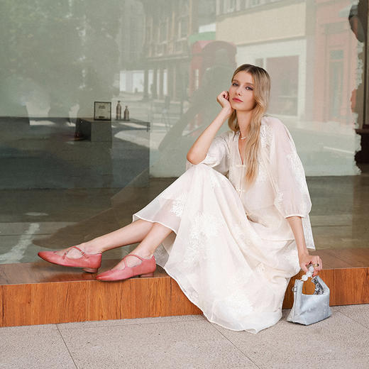 【阿么古纹马皮鞋】一字扣复古小众设计感玛丽珍鞋子小众设计感1CM 商品图3