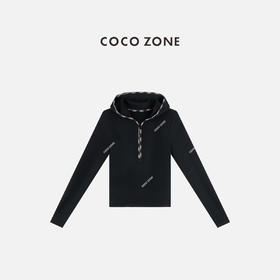 COCO ZONE 设计感撞色V领长袖T恤时尚休闲上衣CC2C1896