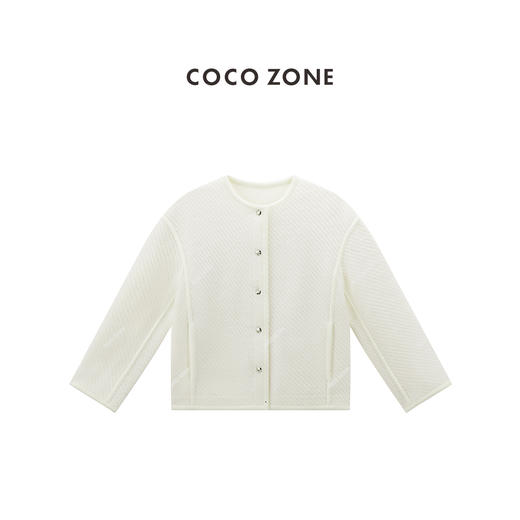 COCO ZONE 时尚圆领单排扣外套纯色百搭长袖上衣CC1C1758 商品图0
