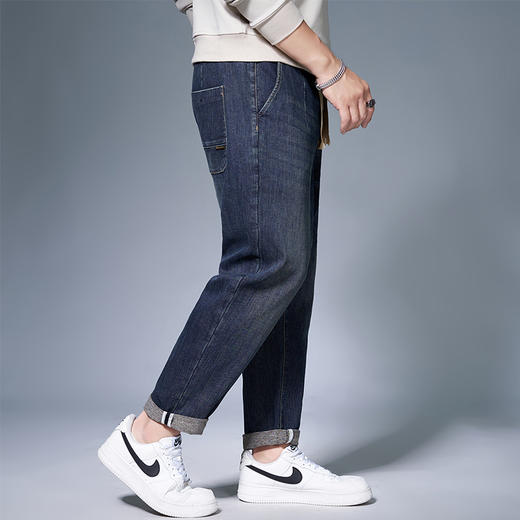 【新款DMH】大依优型大码潮款松紧腰牛仔裤加肥加大宽松男士胖子300斤显瘦潮流弹力舒适 商品图4