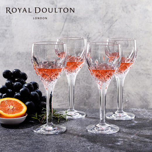 Royal Doulton 海克利尔白葡萄酒杯四件套水晶玻璃葡萄酒杯 果酒杯子礼盒套装 商品图1