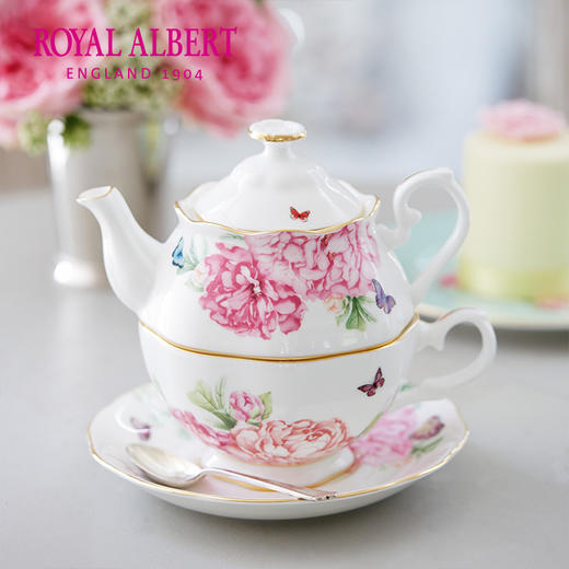 Royal Albert 米兰达可儿 茶壶套装 骨瓷茶具三件组套装欧式茶壶杯 商品图2