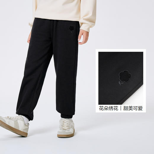 巴拉巴拉童装女童裤子冬装中大童加绒长裤保暖儿童运动花朵舒适潮 商品图3