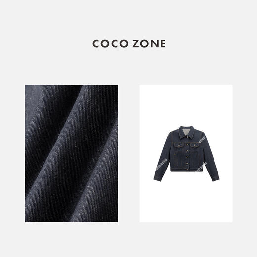 COCO ZONE 100棉复古牛仔外套百搭单排扣上衣CC1C1573 商品图2
