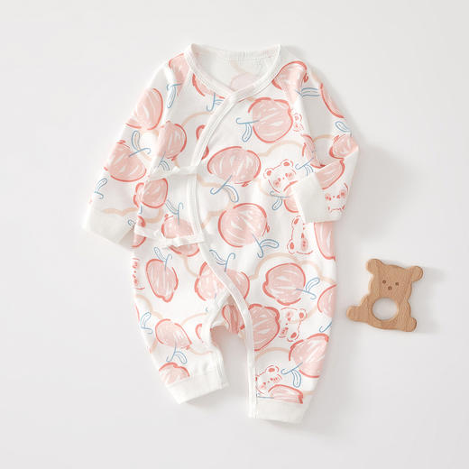 【系绳蝴蝶衣 环保印染 萌趣可爱又健康】新生婴儿蝴蝶衣 初生纯棉无骨哈衣爬服 春秋宝宝秋季衣服 婴儿连体衣-QQ 商品图5