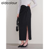 oldcolour欧珂冬季时尚新品高腰直筒纯色开衩长裙女P430605A1 商品缩略图0