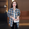 TZF-中长款格子衬衫女装慵懒风春秋季新款宽松韩版百搭上衣服外套 商品缩略图7