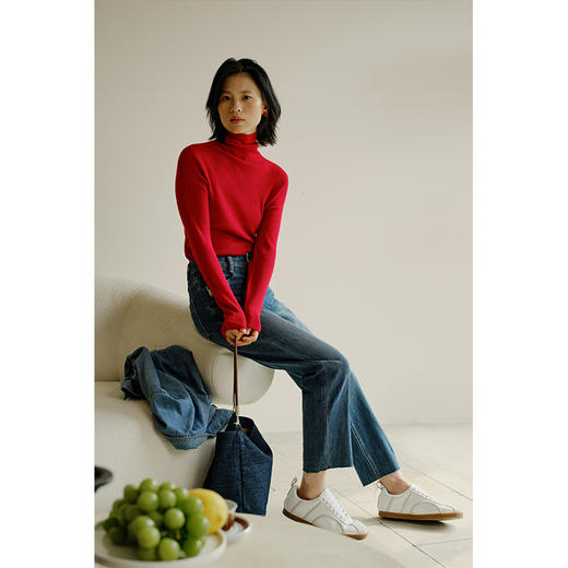 Heydress高腰九分牛仔裤女秋季深色直筒裤休闲法棍裤时尚百搭裤子 商品图3