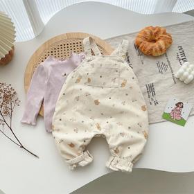 【婴儿背带裤森系两件套】秋款衣服套装韩国童装可爱卡通女宝宝打底