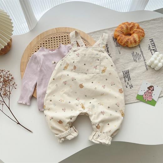 【婴儿背带裤森系两件套】秋款衣服套装韩国童装可爱卡通女宝宝打底 商品图0