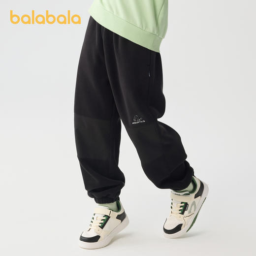 巴拉巴拉童装男童长裤加绒中大童裤子秋冬新款拼接摇粒绒潮酷 商品图2