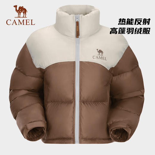 【石墨烯】骆驼户外羽绒服2025秋冬新款女款短款高蓬防风面包服 A24CR07757 商品图1