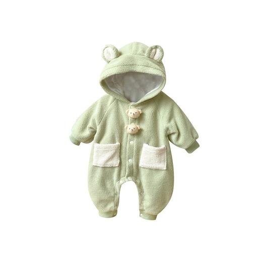 【摇粒绒小熊哈衣】初冬款宝宝连体衣新生儿加绒爬爬婴幼儿保暖外出服 商品图4