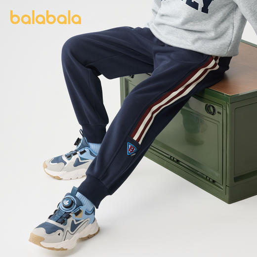 巴拉巴拉童装男童长裤加绒中大童裤子秋冬新款撞色束脚裤子潮 商品图2