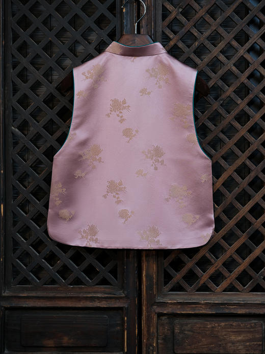 盛唐婧 |中式国风库缎菊花纹马甲 商品图7