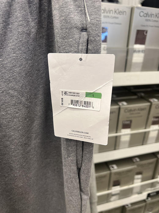 Calvin Klein/CK 男士居家棉混纺微弹LOGO松紧腰束脚卫裤睡裤 商品图4