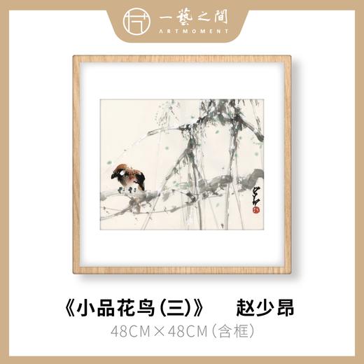 高清复制画 赵少昂《小品花鸟（三）》48cm*48cm 含框 复制装饰画 新中式风格轻盈高清雅致好搭配茶室客厅书房办公室已装框 商品图0