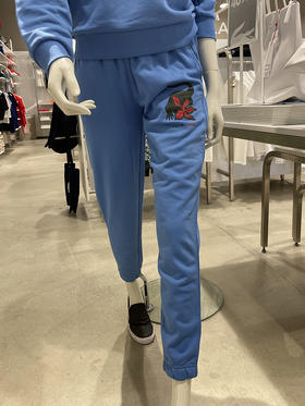 Lacoste/法国鳄鱼  女士纯棉印花系带束脚直筒休闲长裤 XF7335