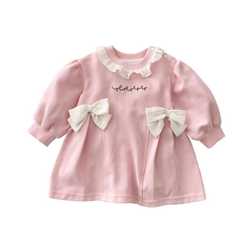 【花边蝴蝶结宝宝公主裙】2024新款甜美可爱小童裙子洋气女孩连衣裙 商品图4