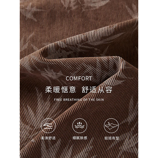 【五折购】熙世界新中式长袖拼接复古印花灯芯绒假两件连衣裙2025秋季新款 商品图4